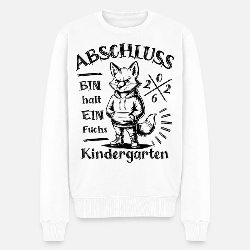 Kindergarten Abschluss 2026 - Bin halt ein Fuchs - Männer Premium Bio Pullover - Weiß