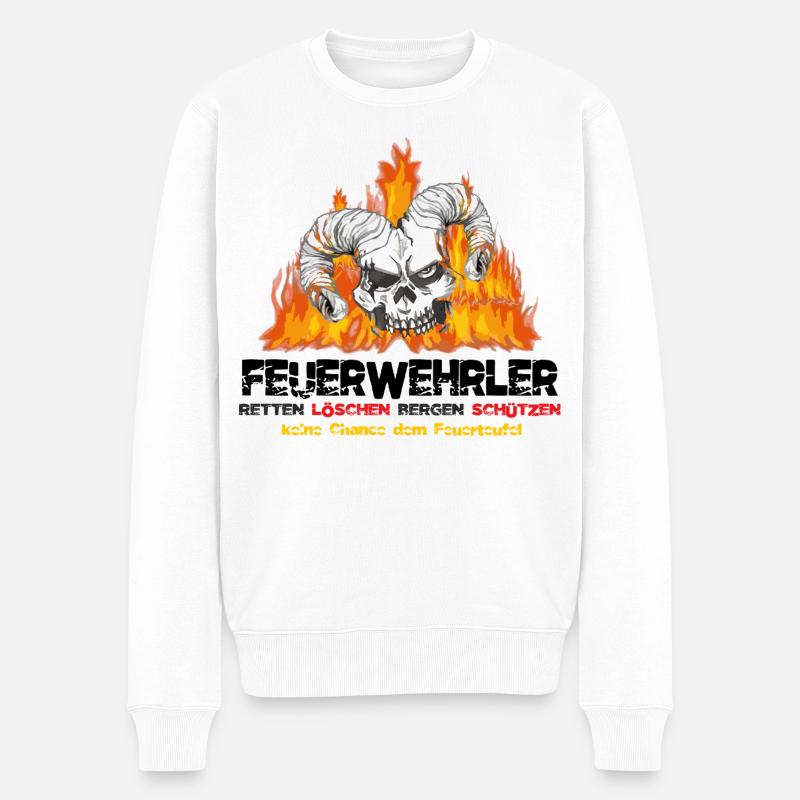 Pompier Fire Devil - Pull Premium bio Homme - blanc