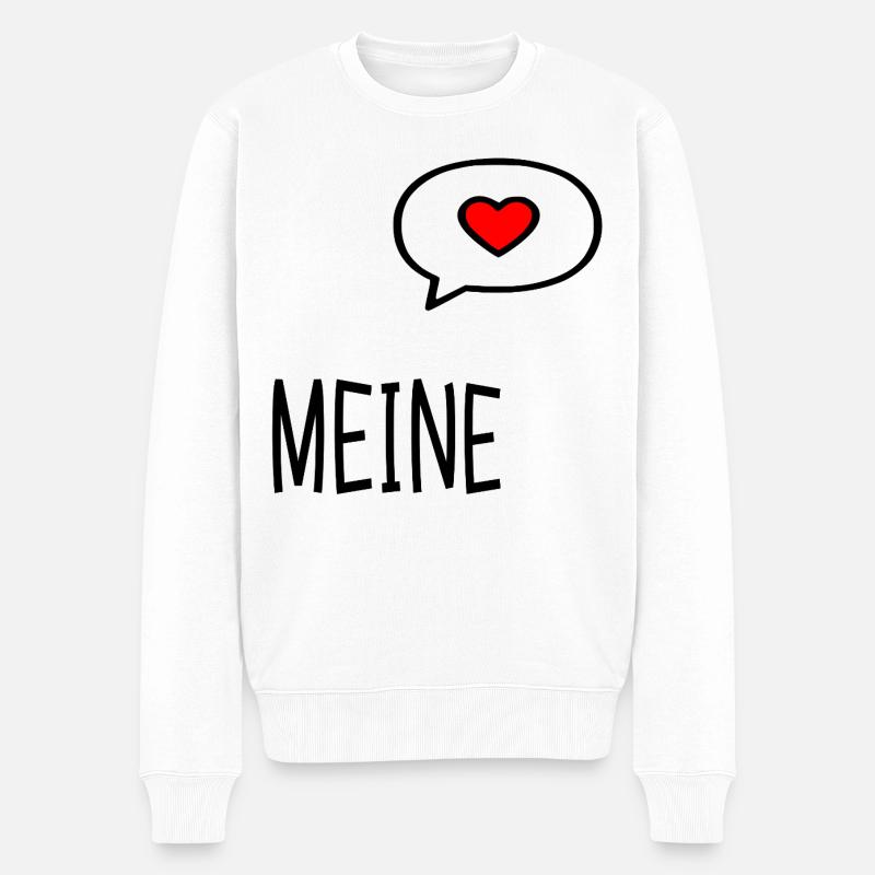 Beziehung Valentinstag Meine - Männer Premium Bio Pullover - Weiß