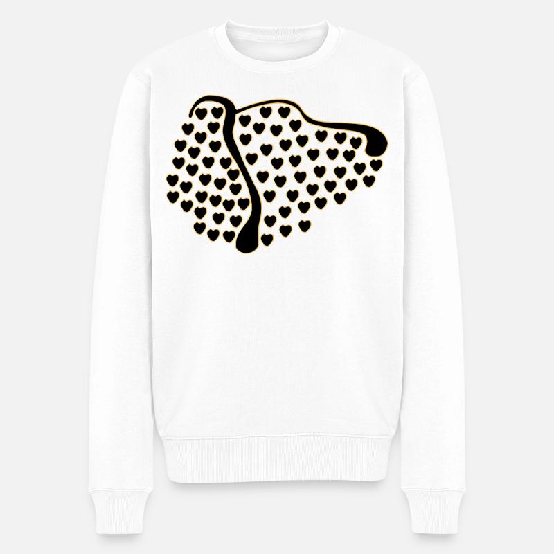 Hunde Liebe Herz - Männer Premium Bio Pullover - Weiß