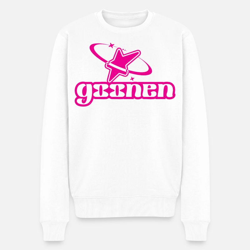 Garten Stern Galaxy Logo - Männer Premium Bio Pullover - Weiß