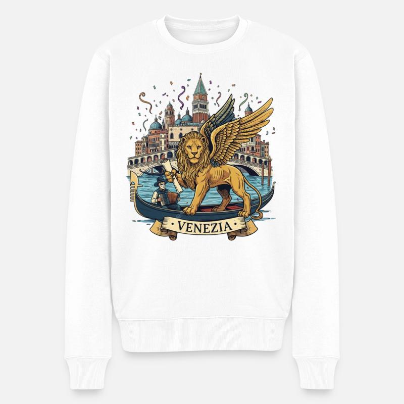 Venezia - Männer Premium Bio Pullover - Weiß