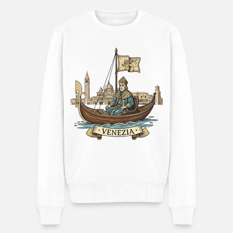 Venezia Love - Männer Premium Bio Pullover - Weiß