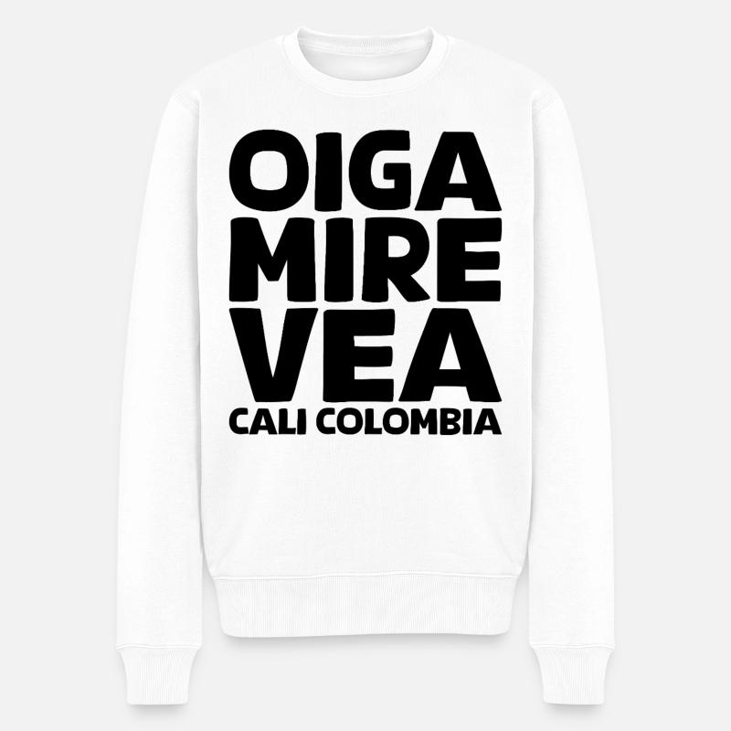 Oiga, Mire, Vea - Männer Premium Bio Pullover - Weiß