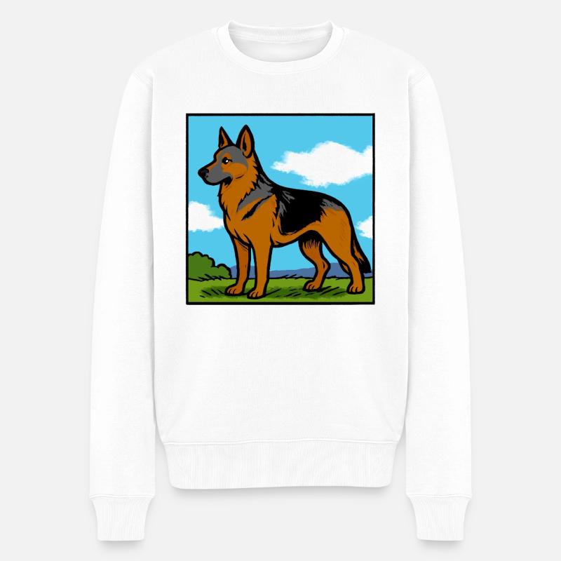 Deutscher Schäferhund Rassehund Geschenk - Männer Premium Bio Pullover - Weiß