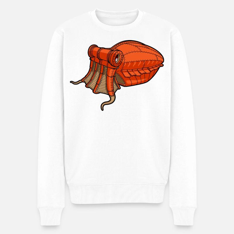 Margate-Orangenkalmar-Tintenfisch-Mekanik - Männer Premium Bio Pullover - Weiß