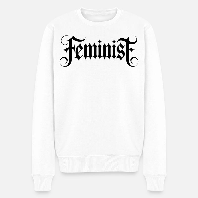 Feminist - Männer Premium Bio Pullover - Weiß