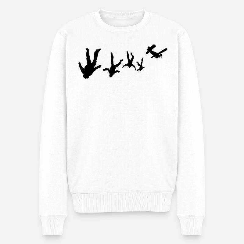 Fallschirmspringen Skydive - Männer Premium Bio Pullover - Weiß