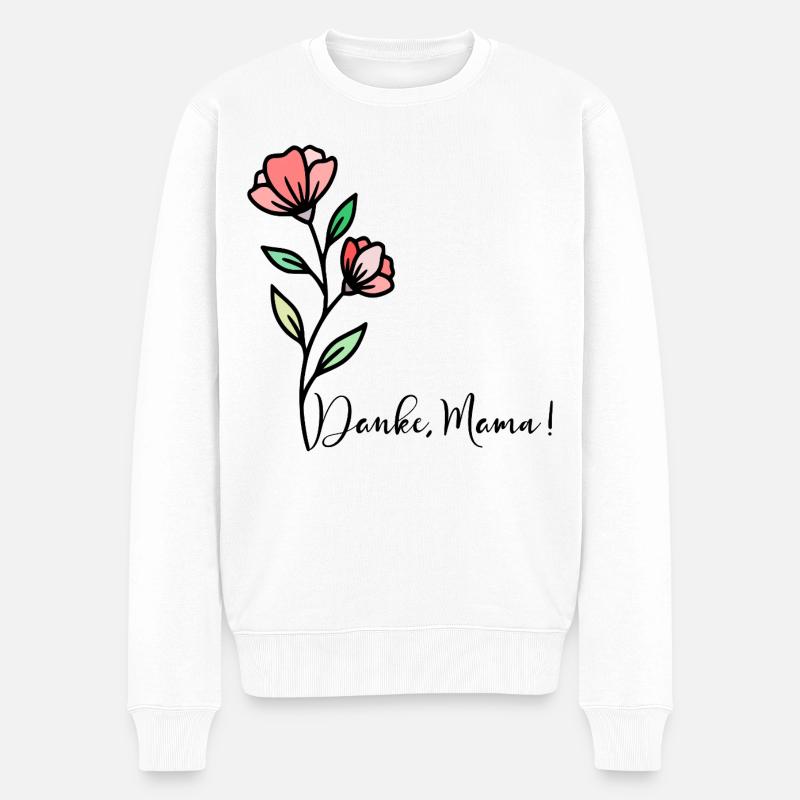 Muttertag Blumen Danke Mama - Männer Premium Bio Pullover - Weiß