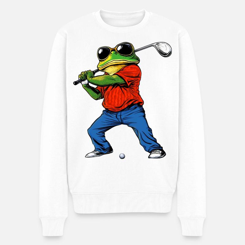 Grenouille golfeuse - Pull Premium bio Homme - blanc
