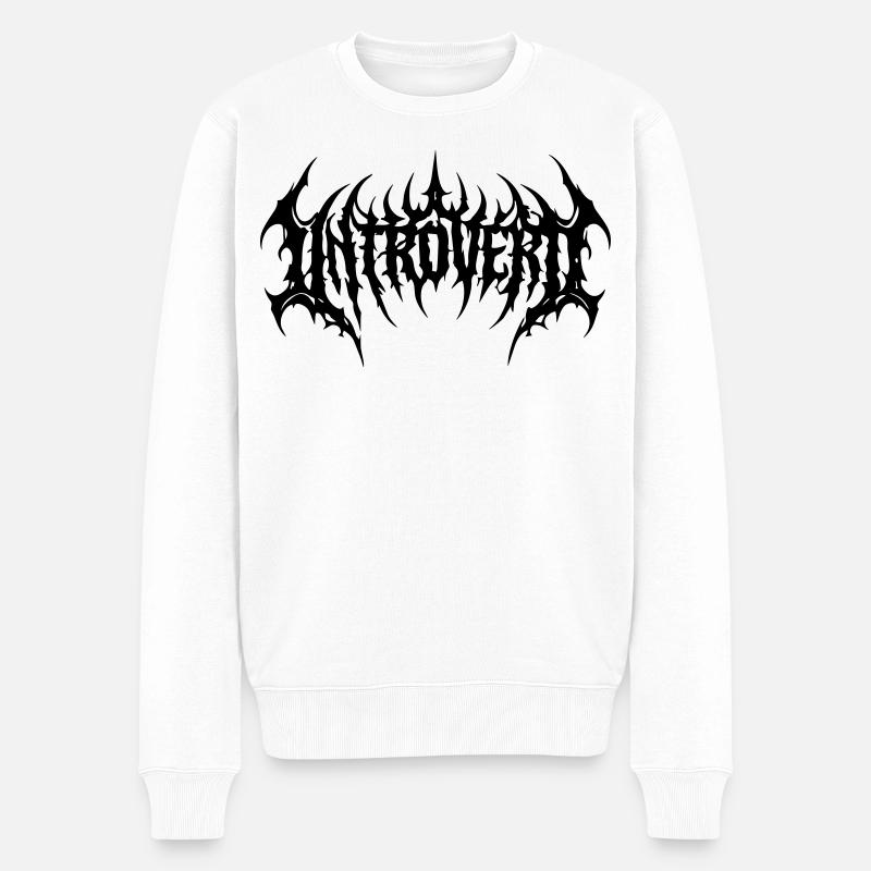 introverti - Pull Premium bio Homme - blanc