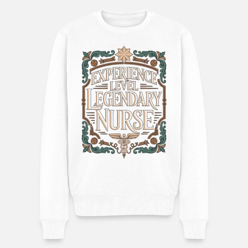 Veteran Nurse Experience Level Legendary Nursing - Männer Premium Bio Pullover - Weiß