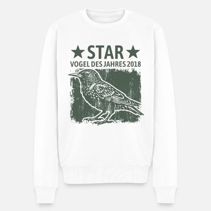 Star | Oiseau de l’année 2018 - Pull Premium bio Homme - blanc