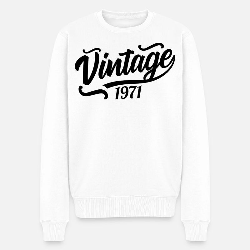 1971 Né en 1971, 56e anniversaire - Pull Premium bio Homme - blanc