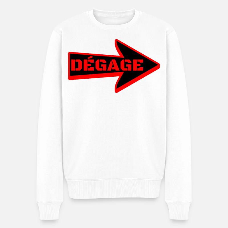 RAUS HIER. - Männer Premium Bio Pullover - Weiß