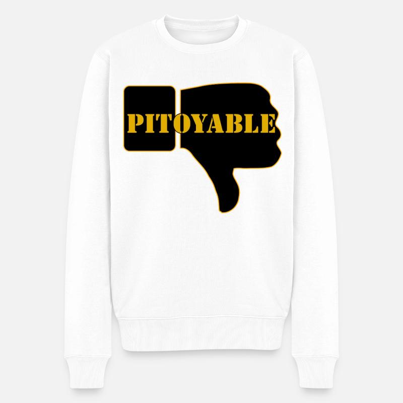 PITOYABLE - Pull Premium bio Homme - blanc