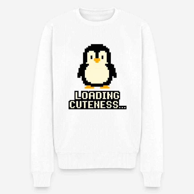 Mignonnerie de Pixel Penguin Charging - Pull Premium bio Homme - blanc