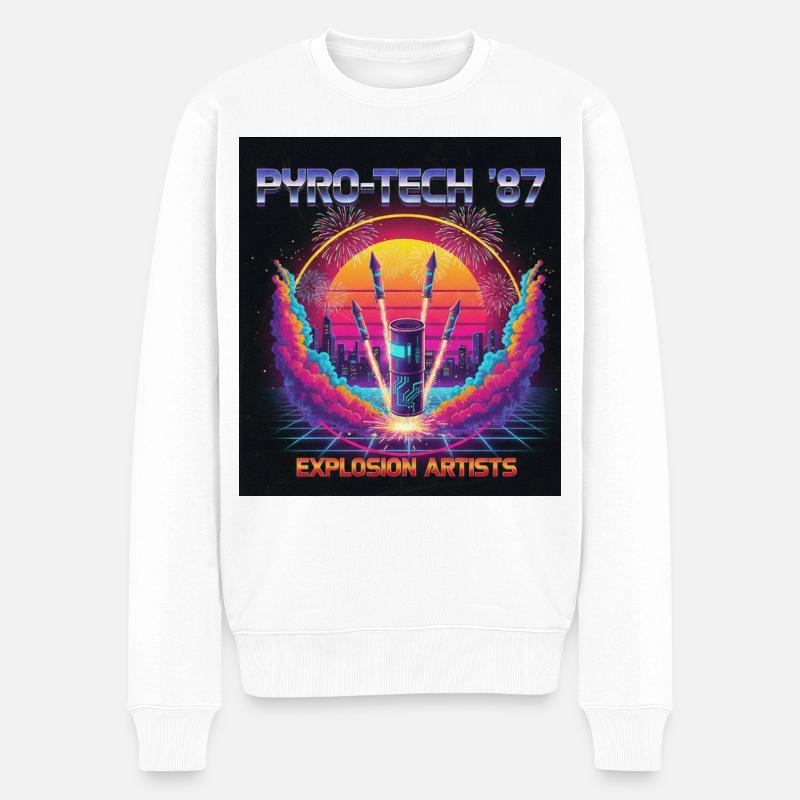 Cyber Pyro - Pull Premium bio Homme - blanc