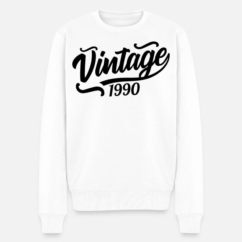 1990 Né en 1990, 56e anniversaire - Pull Premium bio Homme - blanc