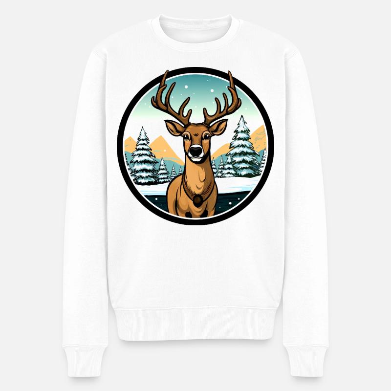 Fans de cerfs - Pull Premium bio Homme - blanc
