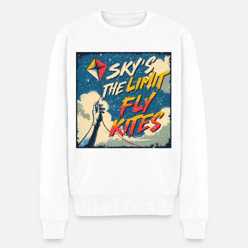 Drachen Drachensteigen - Männer Premium Bio Pullover - Weiß