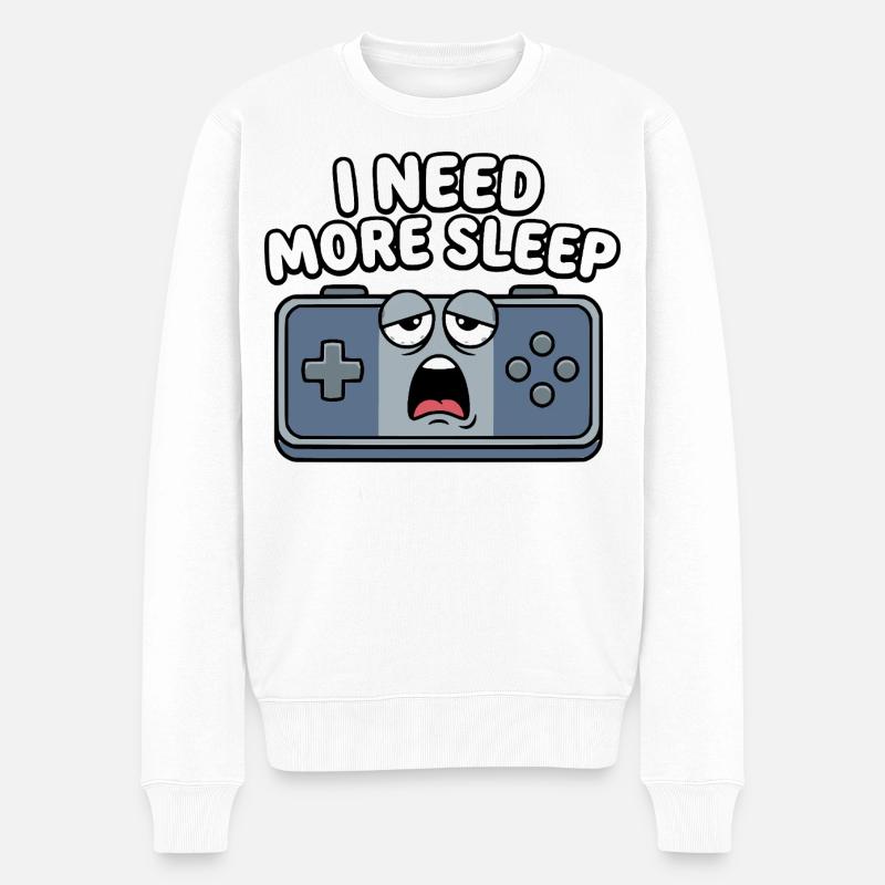Schlafmangel Gaming Controller - Männer Premium Bio Pullover - Weiß