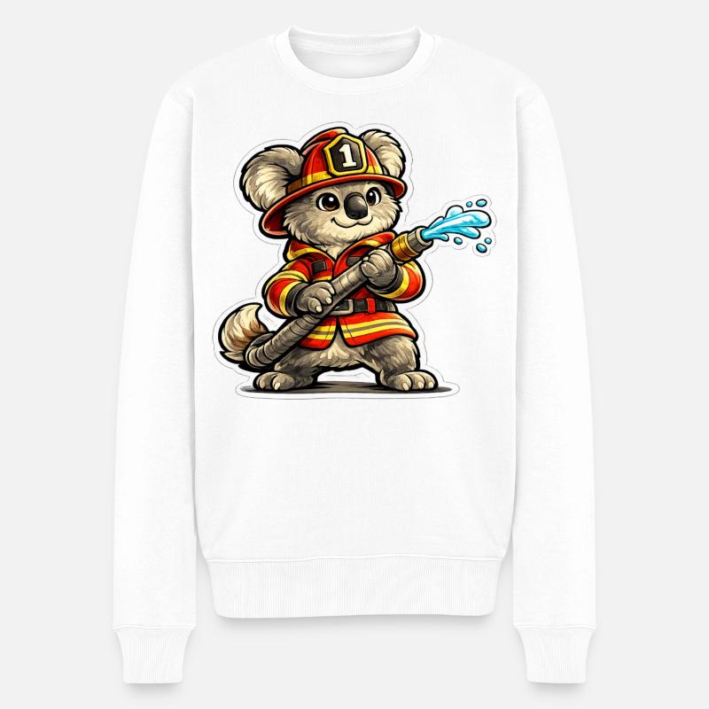 Pompiers Koala Water Jet - Pull Premium bio Homme - blanc