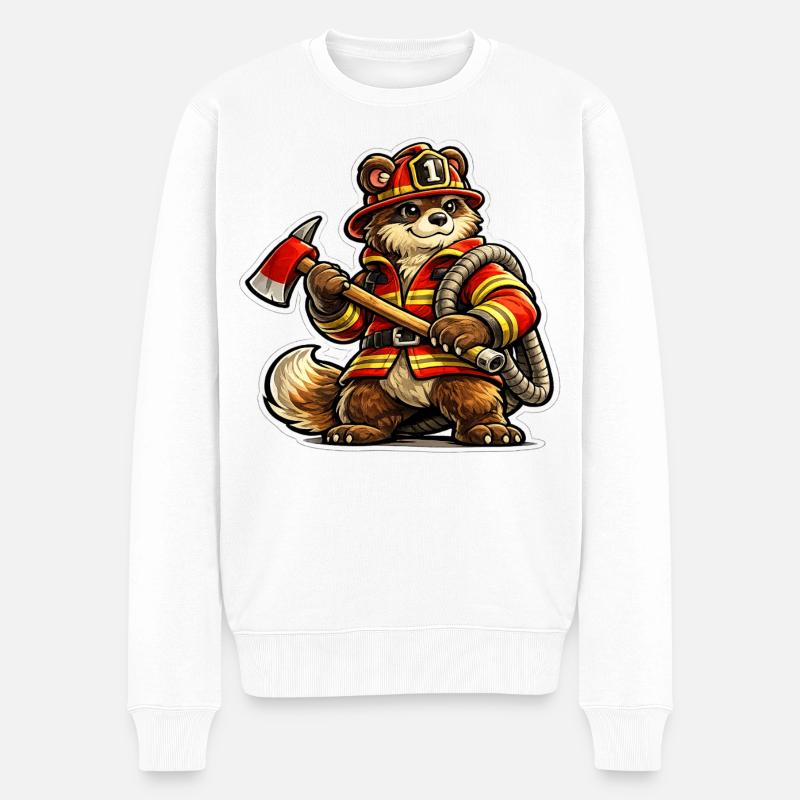 Brigade des pompiers de Bär - Pull Premium bio Homme - blanc