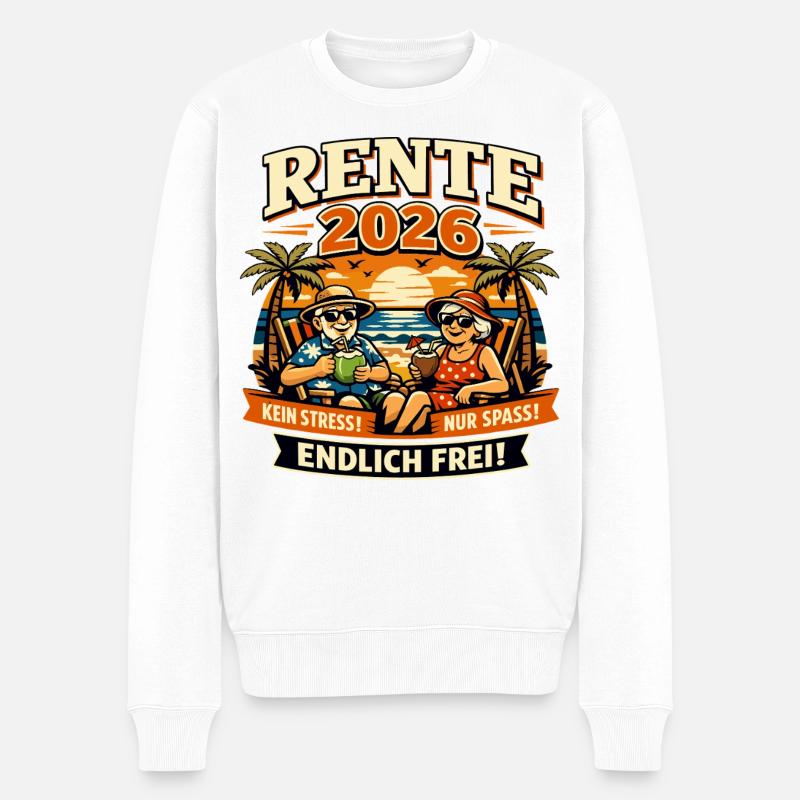 Rente 2026  - Männer Premium Bio Pullover - Weiß