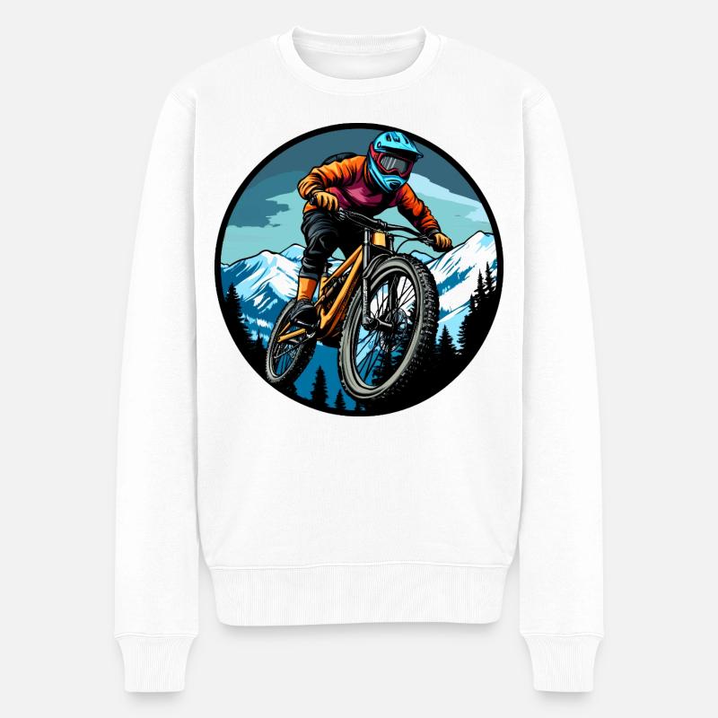 Freeride Biker - Männer Premium Bio Pullover - Weiß
