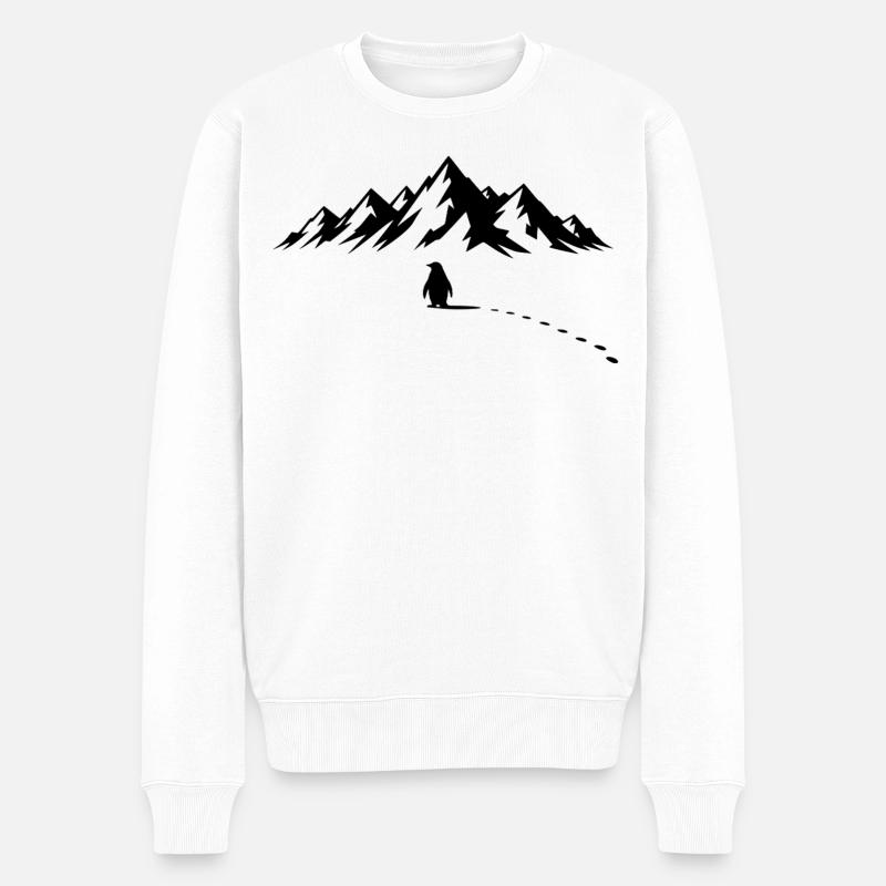 Pinguin Eisberg - Männer Premium Bio Pullover - Weiß