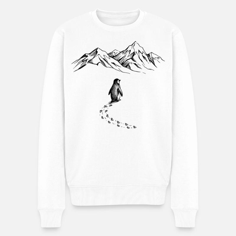 Pinguin Antarktis - Männer Premium Bio Pullover - Weiß