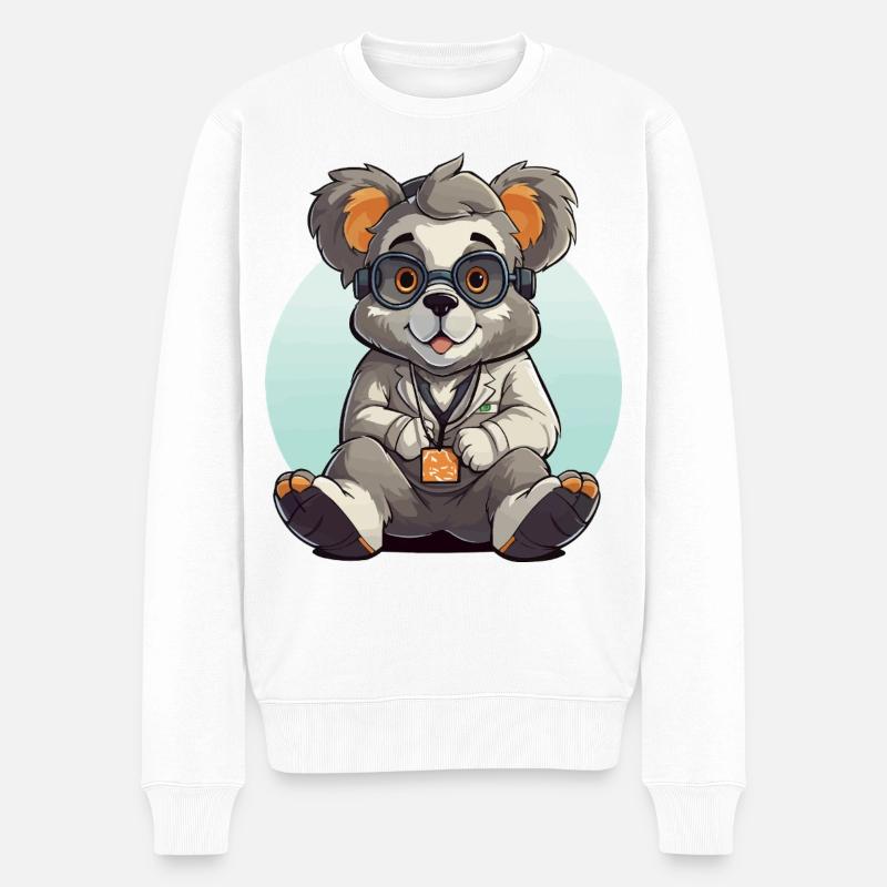 Scientifique panda de Kawaii - Pull Premium bio Homme - blanc
