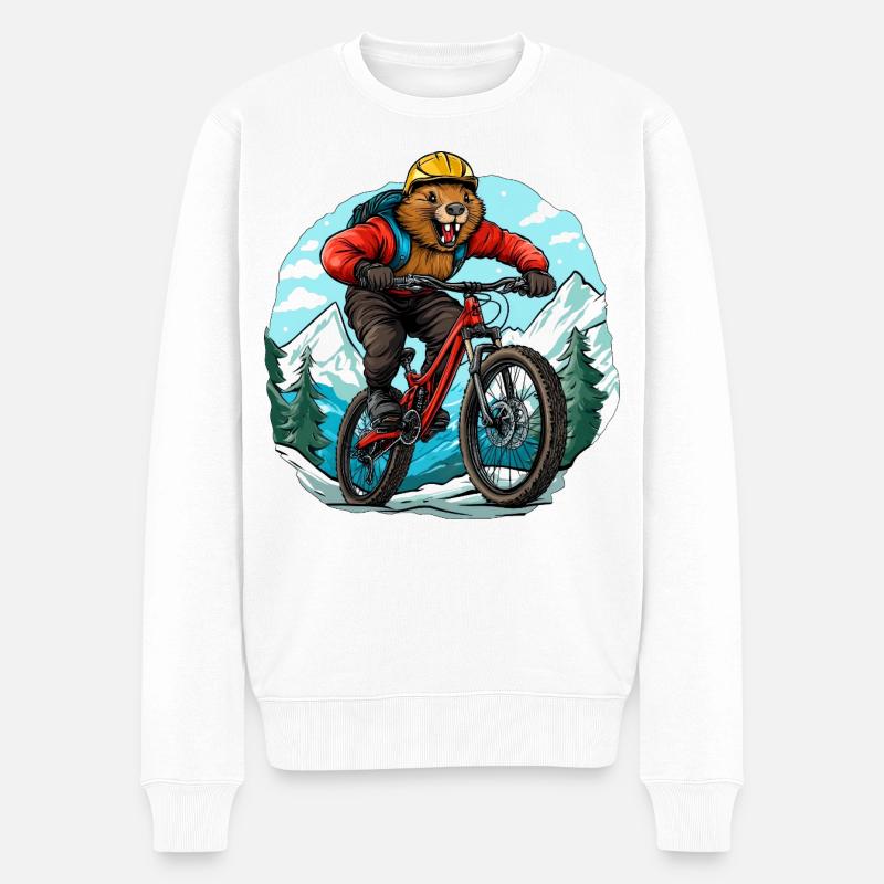 Biker Beaver - Pull Premium bio Homme - blanc