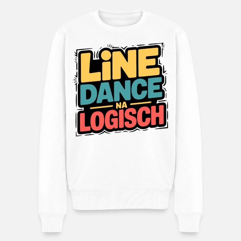 Line Dance Na Logisch - Männer Premium Bio Pullover - Weiß