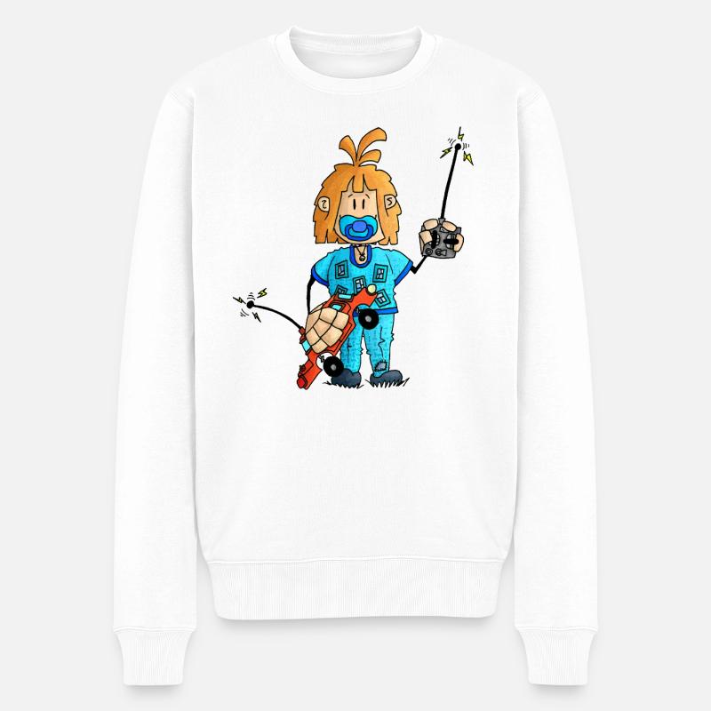 Ugo - la super télécommande / - Pull Premium bio Homme - blanc