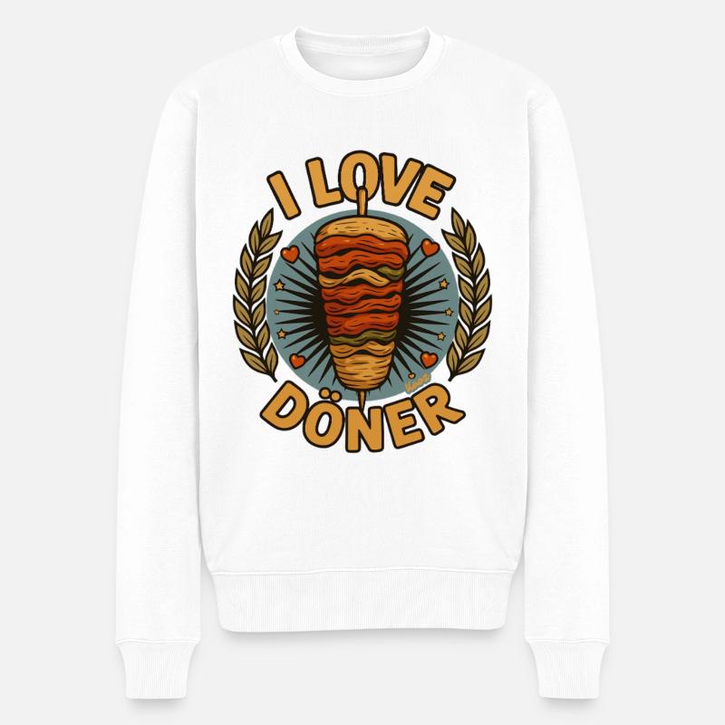 iCH LIEBE Döner  - Männer Premium Bio Pullover - Weiß