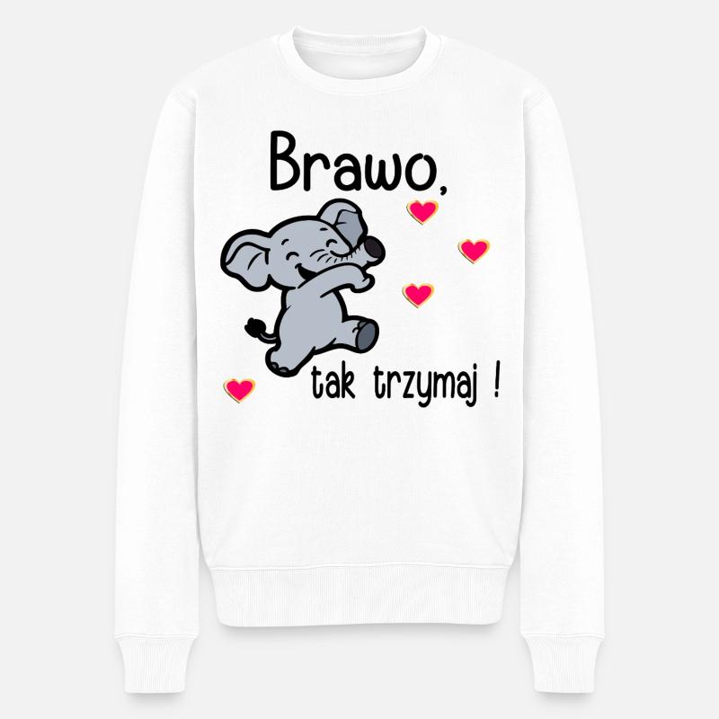 Bravo, mach weiter so. - Männer Premium Bio Pullover - Weiß