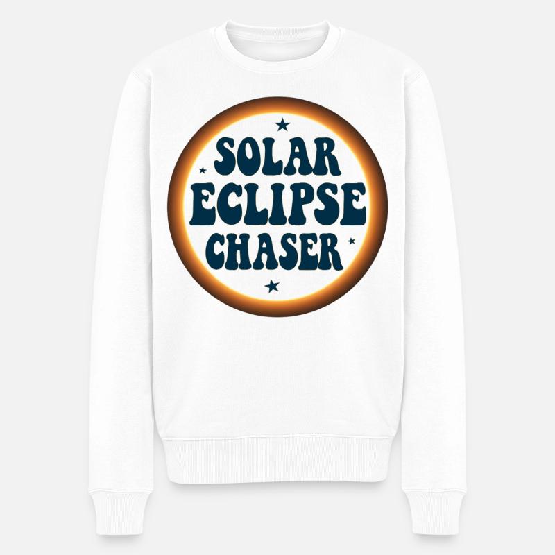 Solar eclipse chaser - Men's Premium Organic Jumper - white