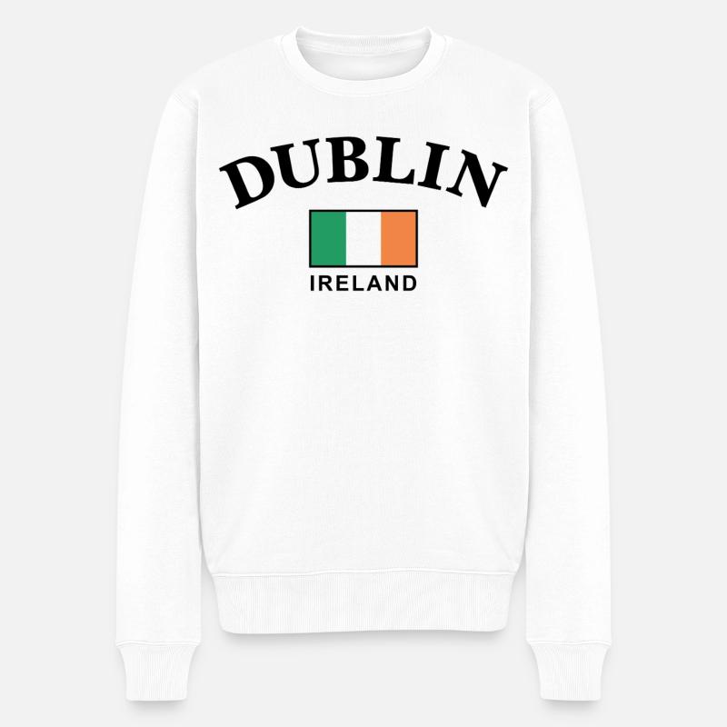 Dublin, Irland - Männer Premium Bio Pullover - Weiß