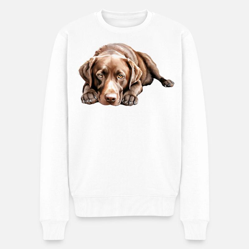 Labrador Retriever Hund - Männer Premium Bio Pullover - Weiß