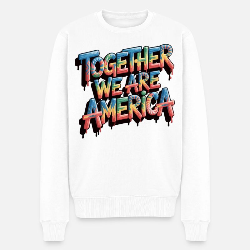 Together We Are America Shirt - Männer Premium Bio Pullover - Weiß