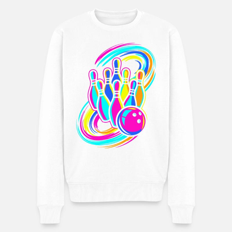 Bowling Pins - Männer Premium Bio Pullover - Weiß
