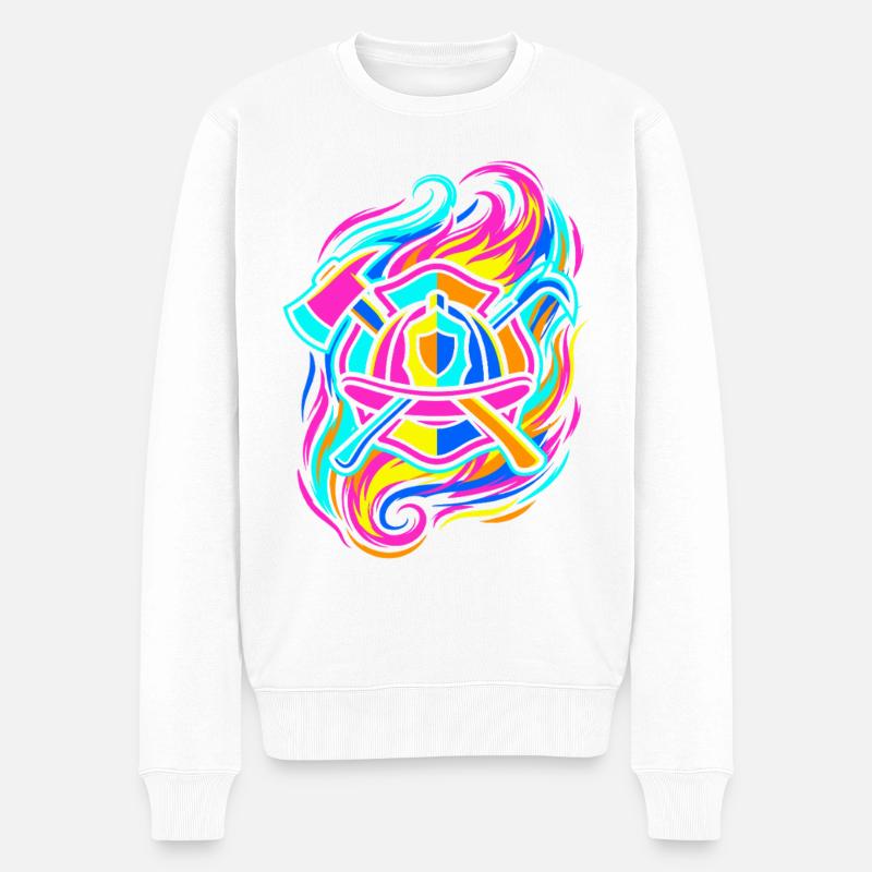 Emblème du pompier - Pull Premium bio Homme - blanc