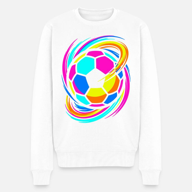 Fußball - Männer Premium Bio Pullover - Weiß