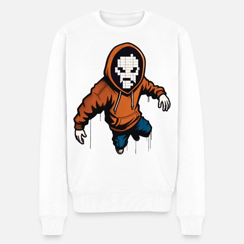 HACKER BOY – Geek & Science-Fiction - Männer Premium Bio Pullover - Weiß
