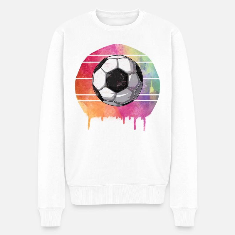 Fußball Ball - Männer Premium Bio Pullover - Weiß