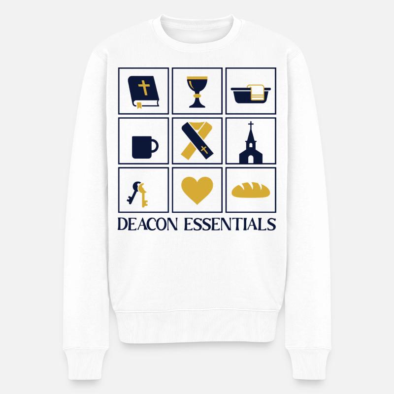 Kirchliche Ordensdiakon-Essentials - Männer Premium Bio Pullover - Weiß