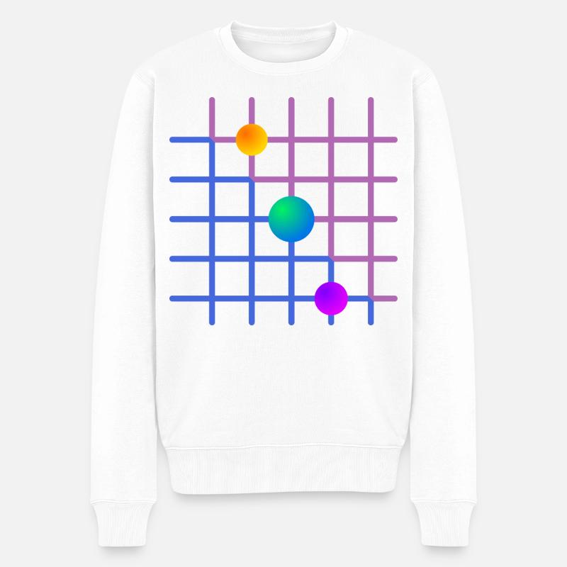Gradientgitter mit Farbkugeln - Männer Premium Bio Pullover - Weiß