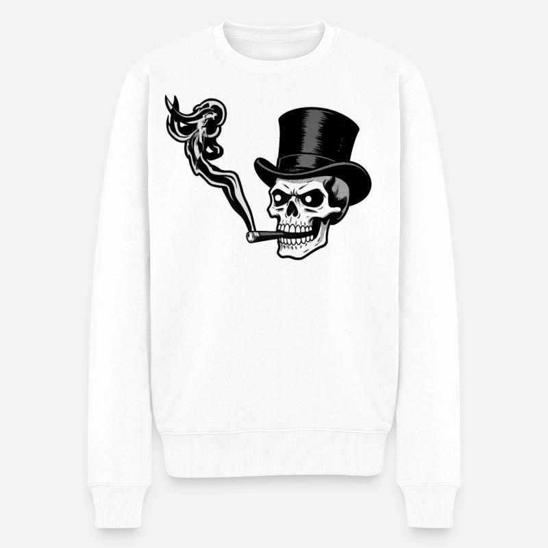 RICH SKULL #1 - black & white - Pull Premium bio Homme - blanc